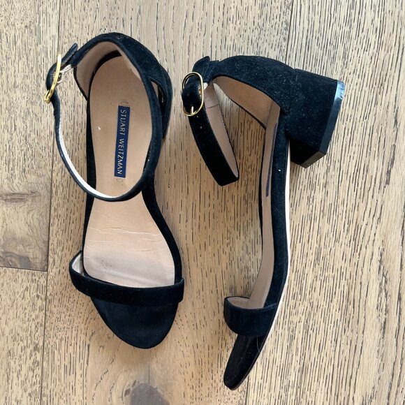 Stuart Weitzman Nudistcurve 35 Block Sandal in Black - Size 7 - Picture 6 of 8